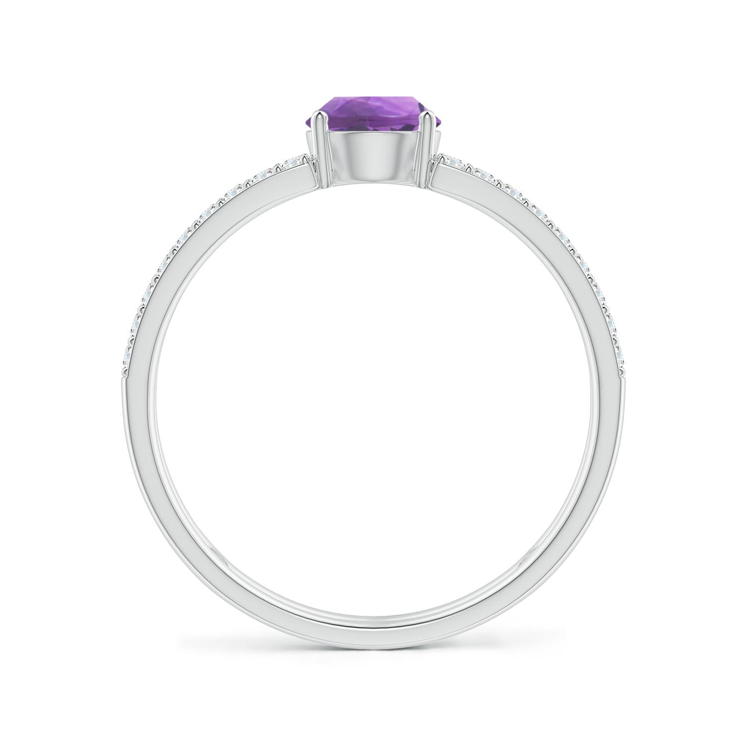 AAA - Amethyst / 0.77 CT / 14 KT White Gold