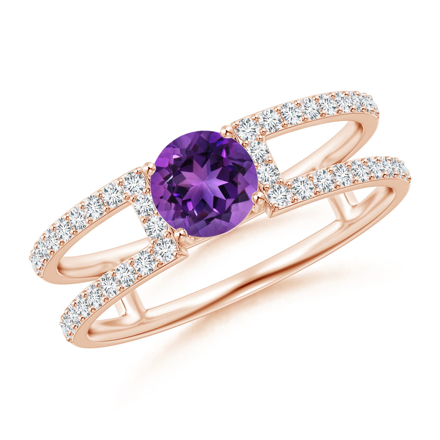 AAAA - Amethyst / 0.77 CT / 14 KT Rose Gold