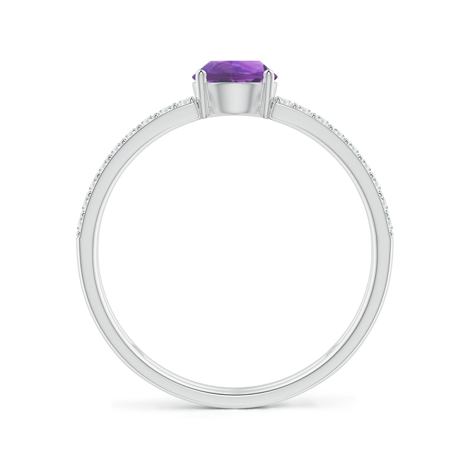 AAAA - Amethyst / 0.77 CT / 14 KT White Gold