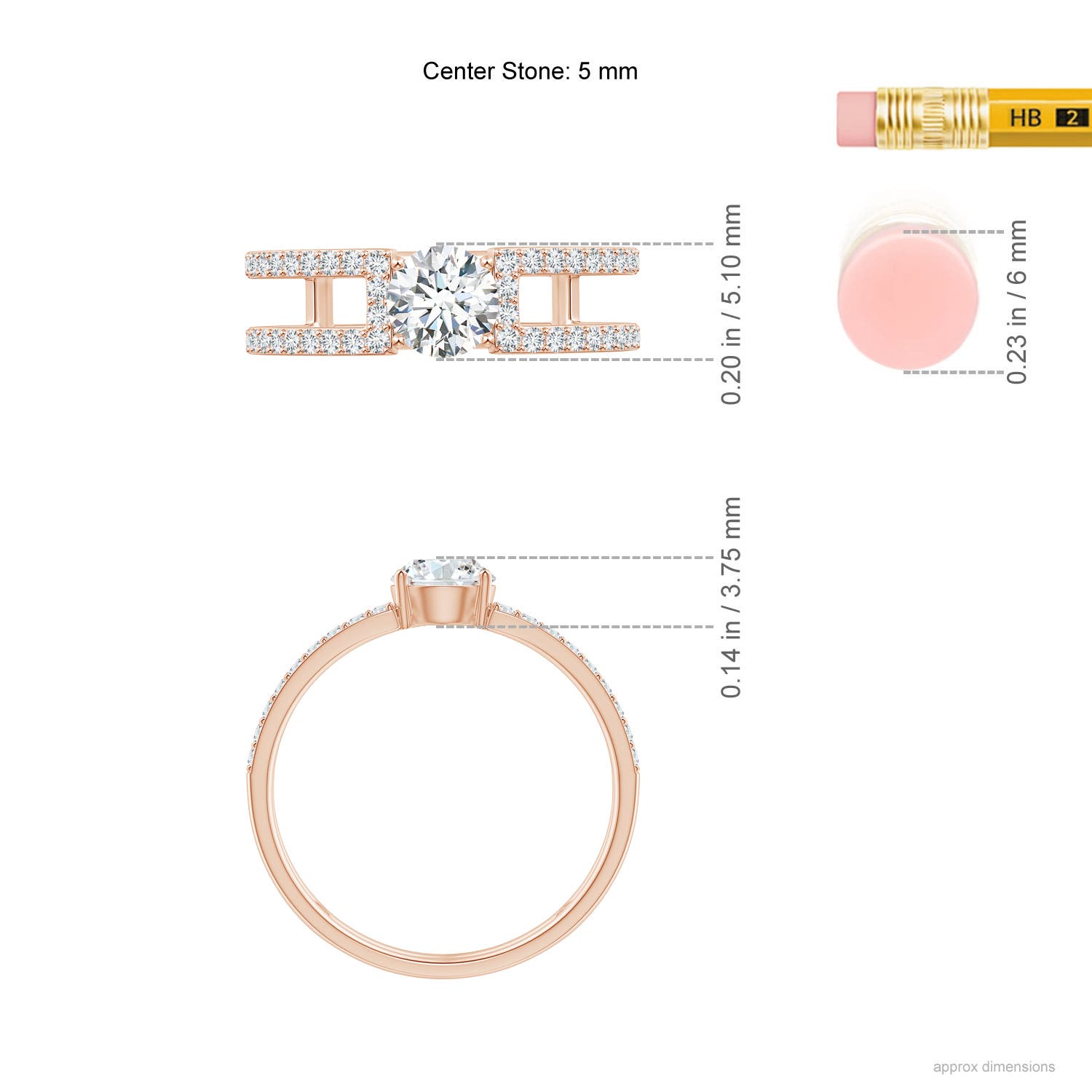 G, VS2 / 0.79 CT / 14 KT Rose Gold