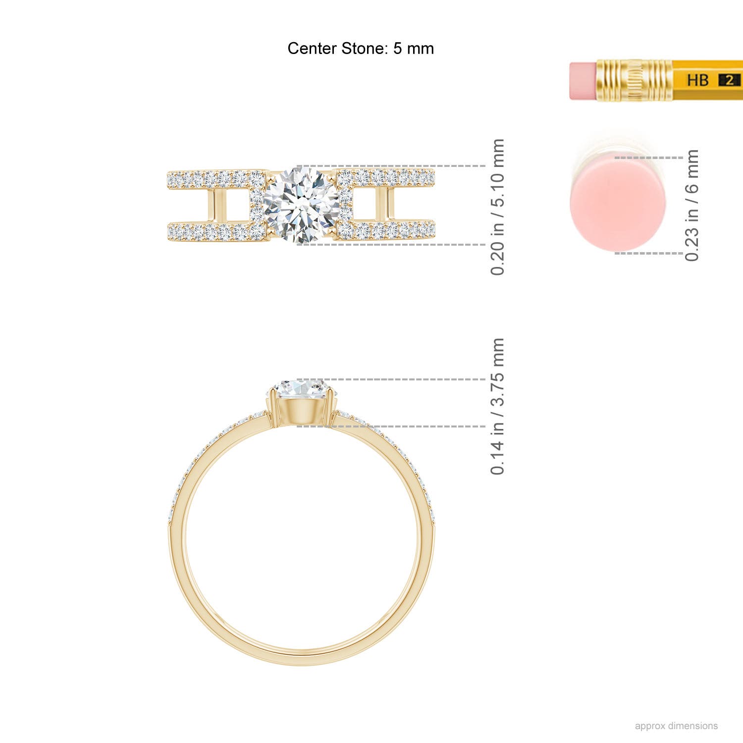 G, VS2 / 0.79 CT / 14 KT Yellow Gold