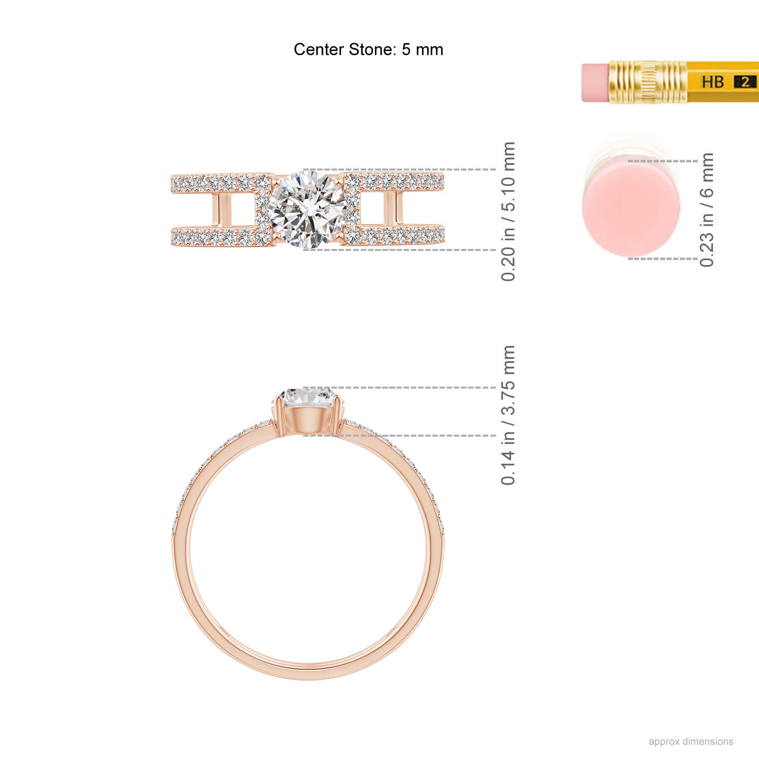 I-J, I1-I2 / 0.79 CT / 14 KT Rose Gold