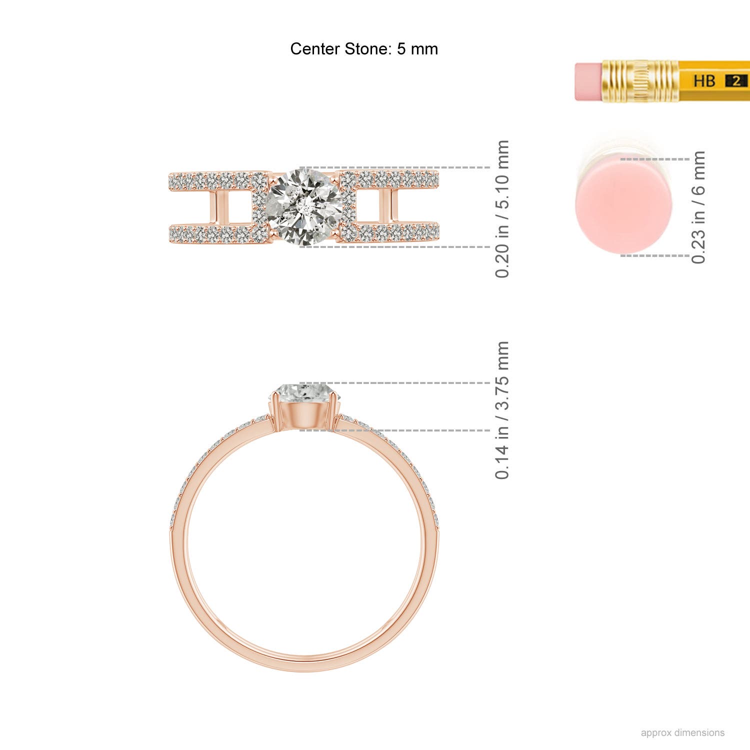 K, I3 / 0.79 CT / 14 KT Rose Gold