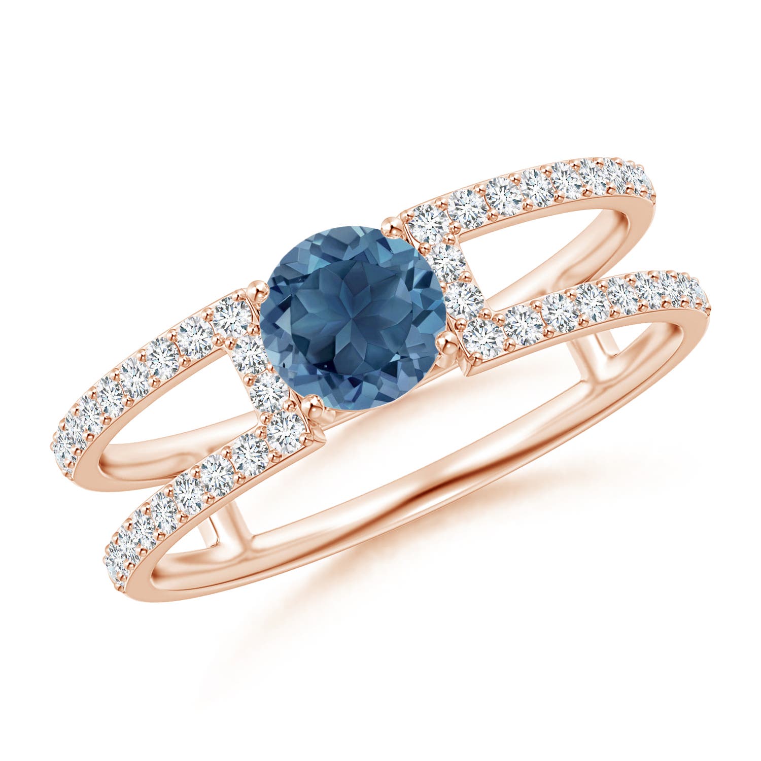 A - London Blue Topaz / 0.92 CT / 14 KT Rose Gold