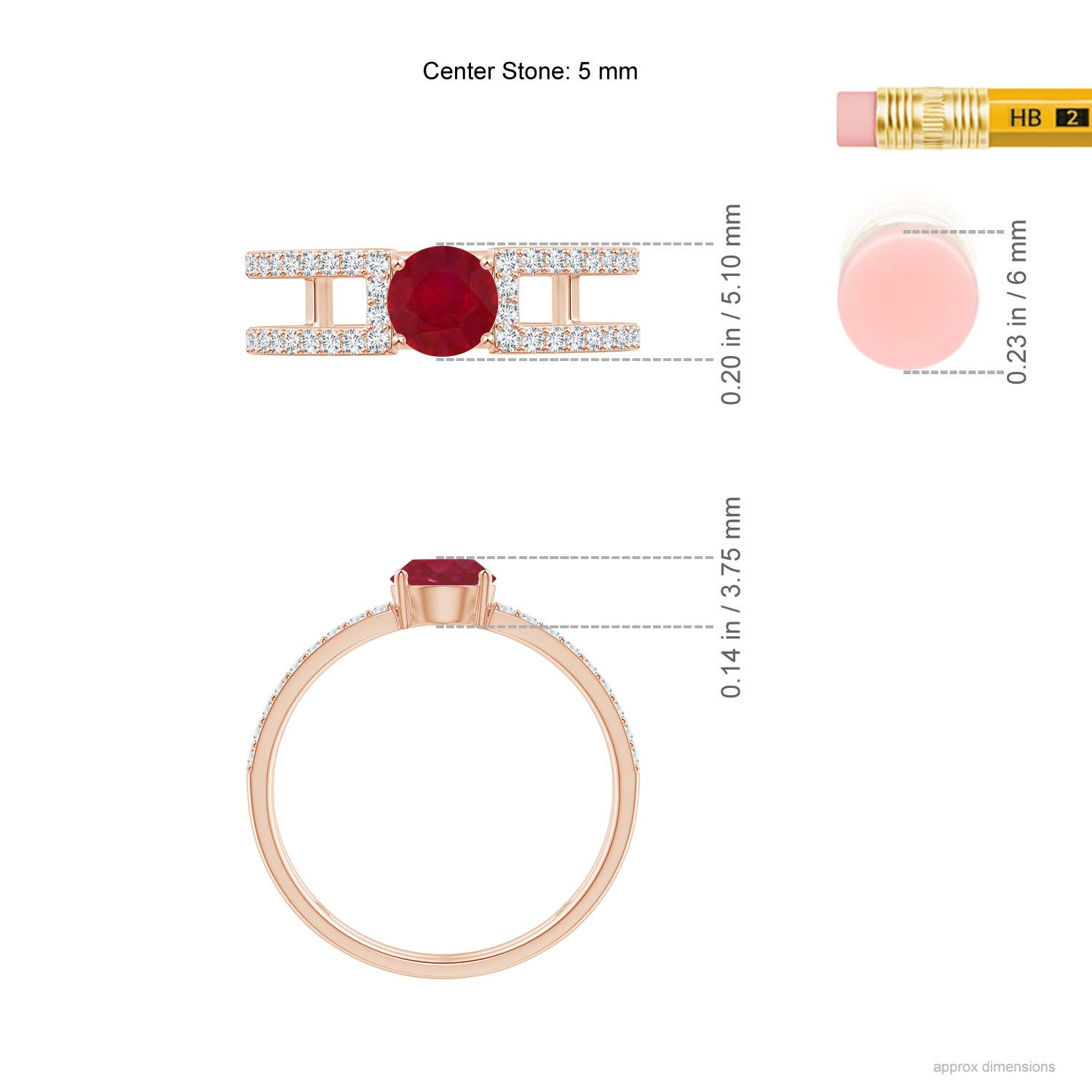 AA - Ruby / 0.92 CT / 14 KT Rose Gold