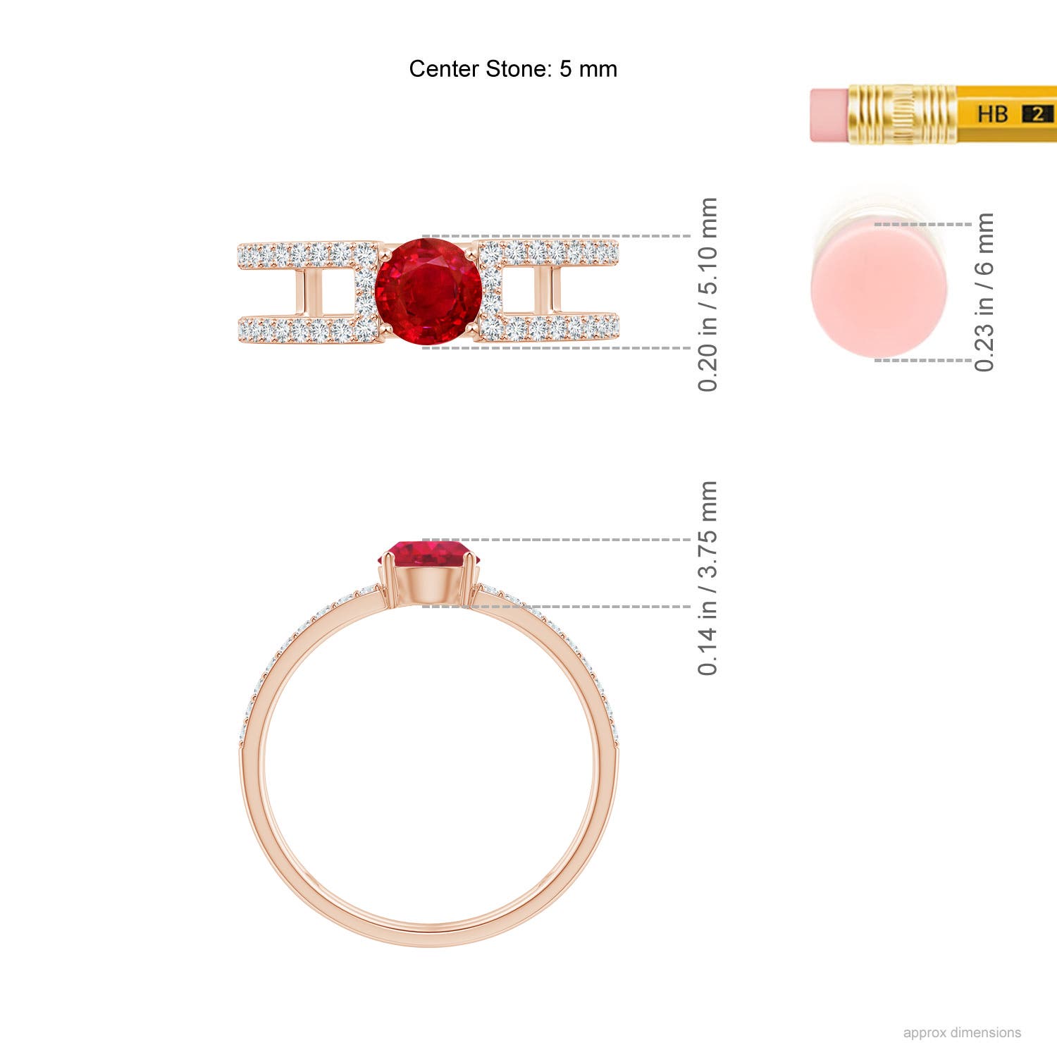 AAA - Ruby / 0.92 CT / 14 KT Rose Gold