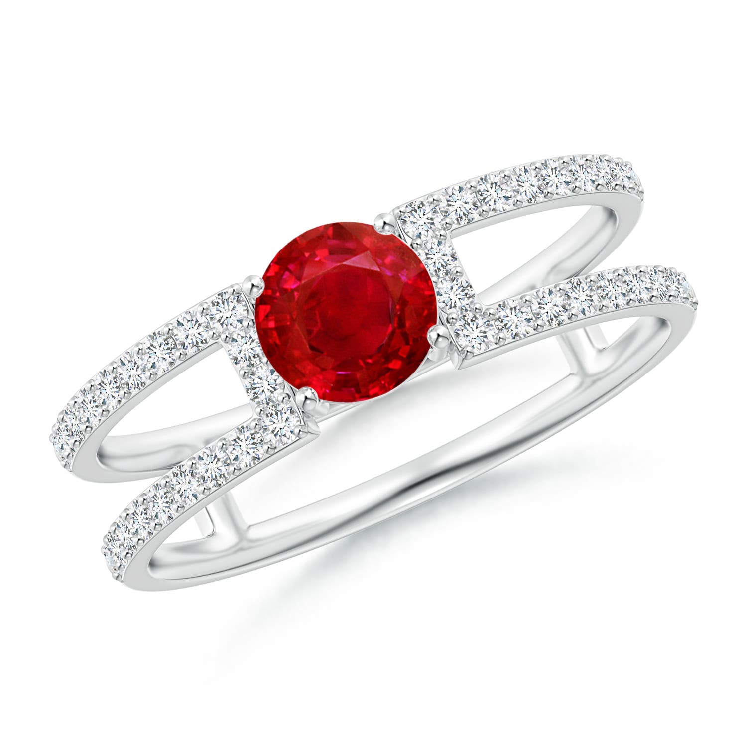 AAA - Ruby / 0.92 CT / 14 KT White Gold