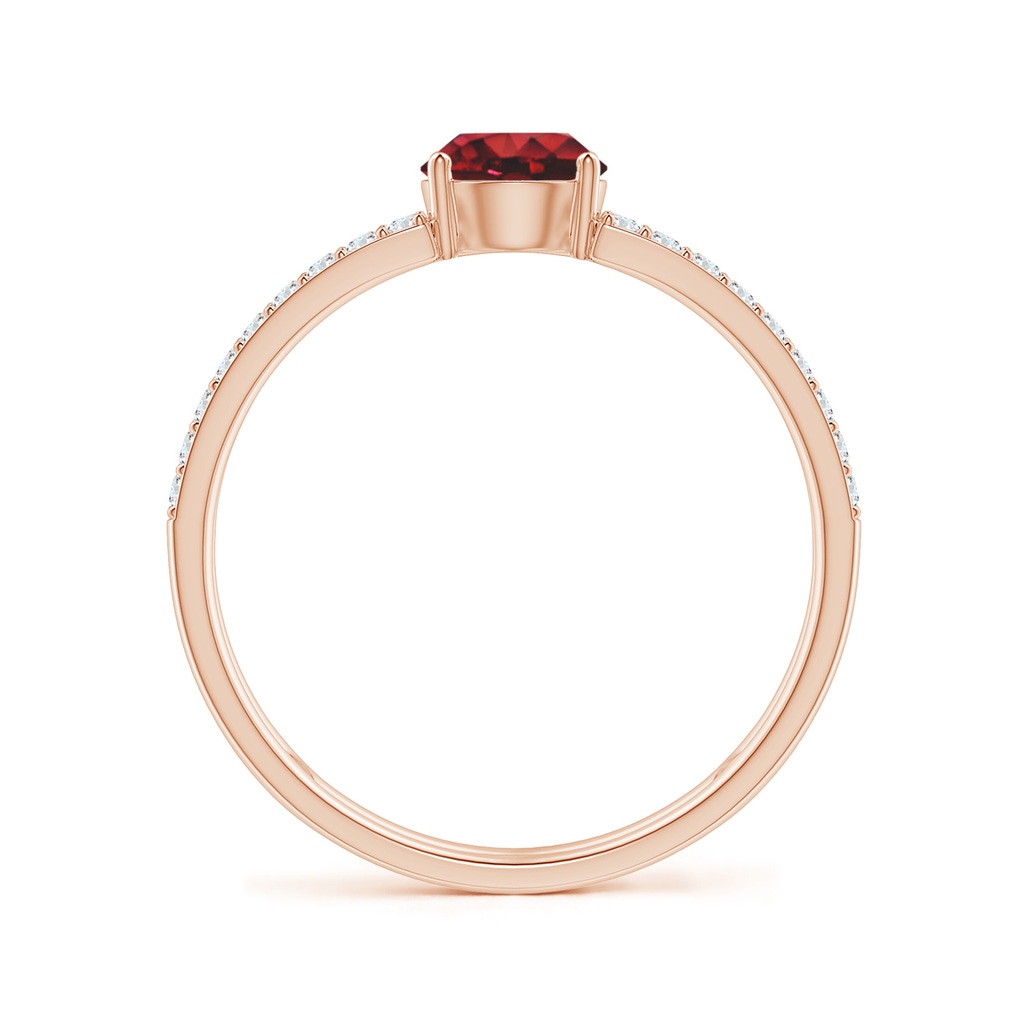 5mm AAAA Ruby Parallel Split Shank Ring with Accents in Rose Gold Side-1