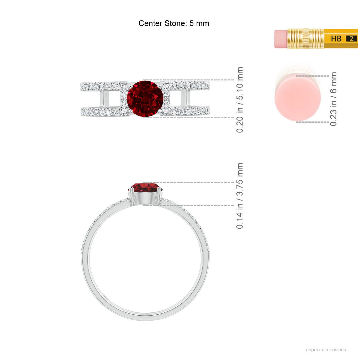 AAAA - Ruby / 0.92 CT / 14 KT White Gold