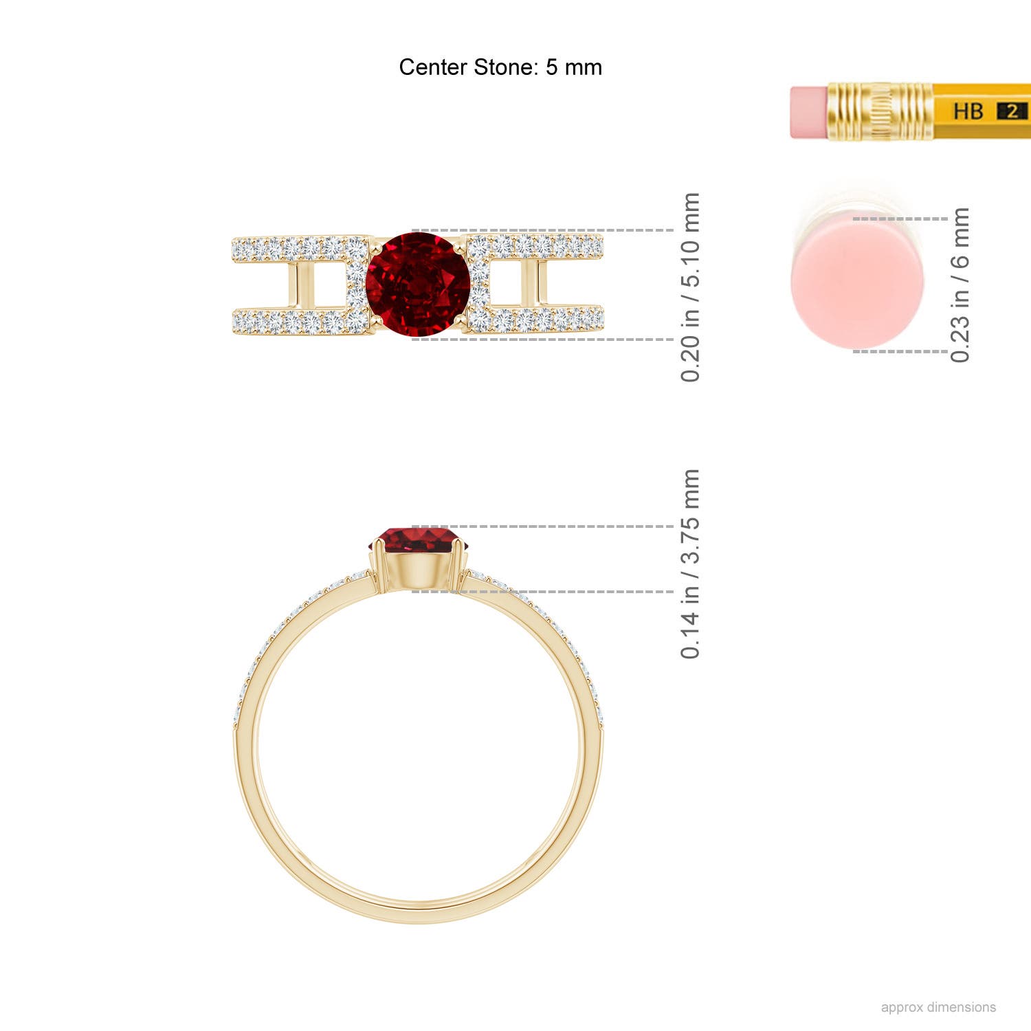 AAAA - Ruby / 0.92 CT / 14 KT Yellow Gold