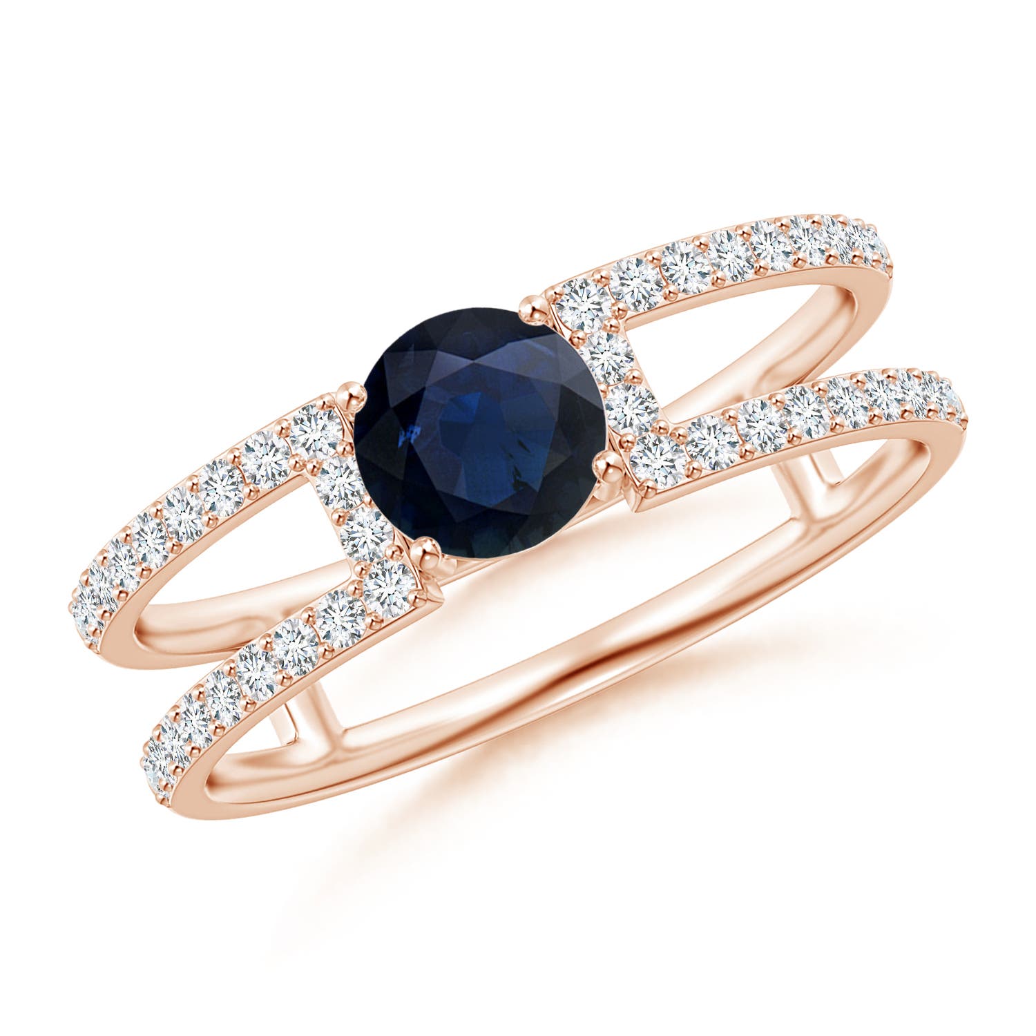 A - Blue Sapphire / 0.92 CT / 14 KT Rose Gold