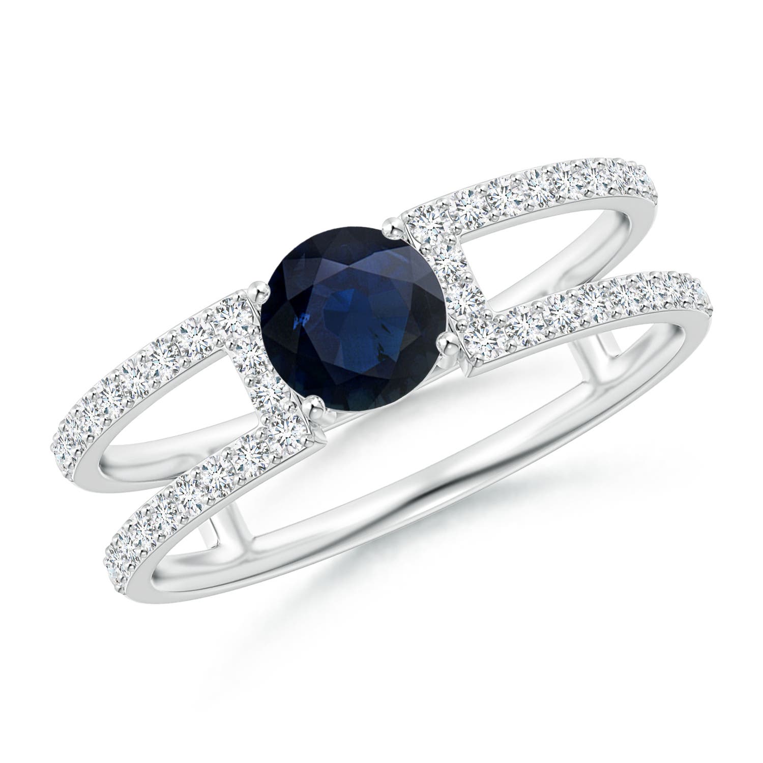 A - Blue Sapphire / 0.92 CT / 14 KT White Gold