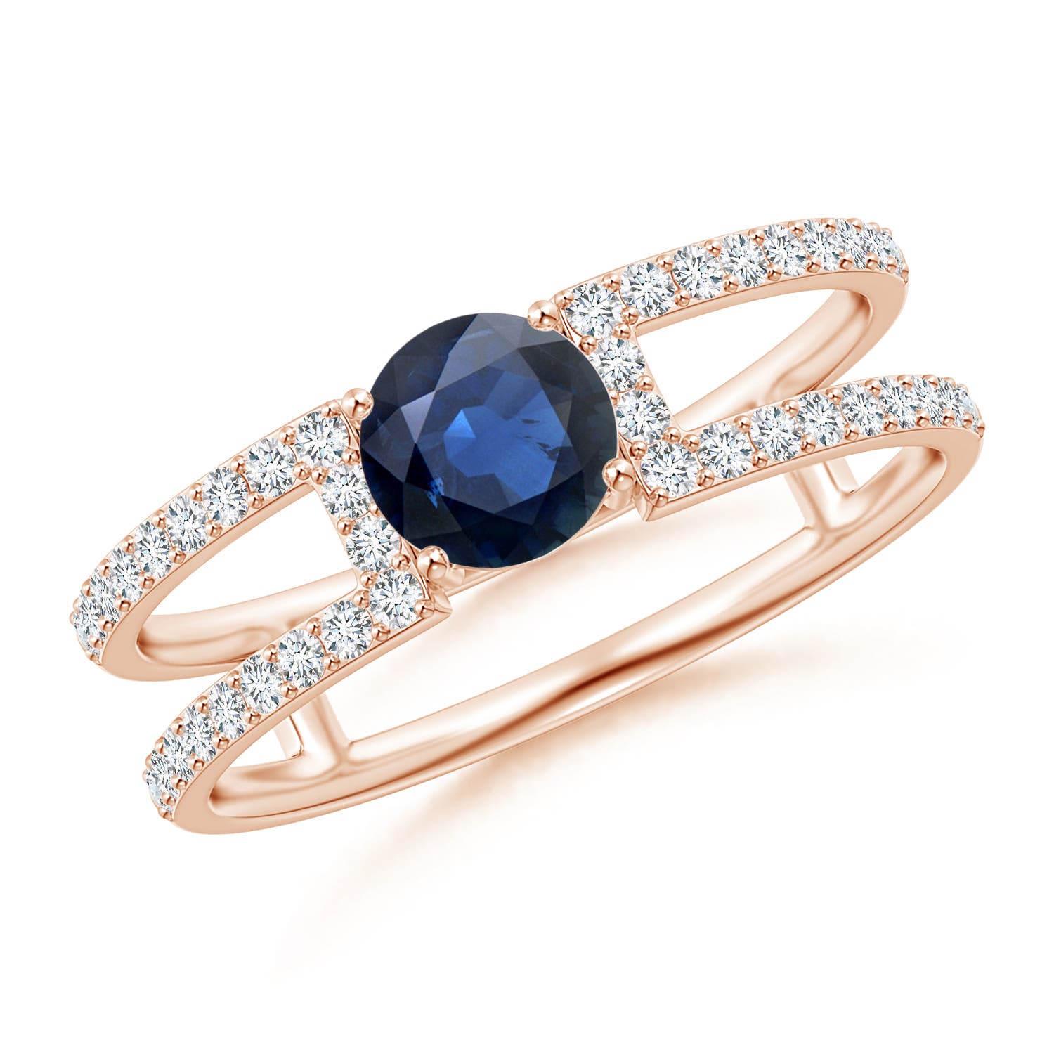 AA - Blue Sapphire / 0.92 CT / 14 KT Rose Gold