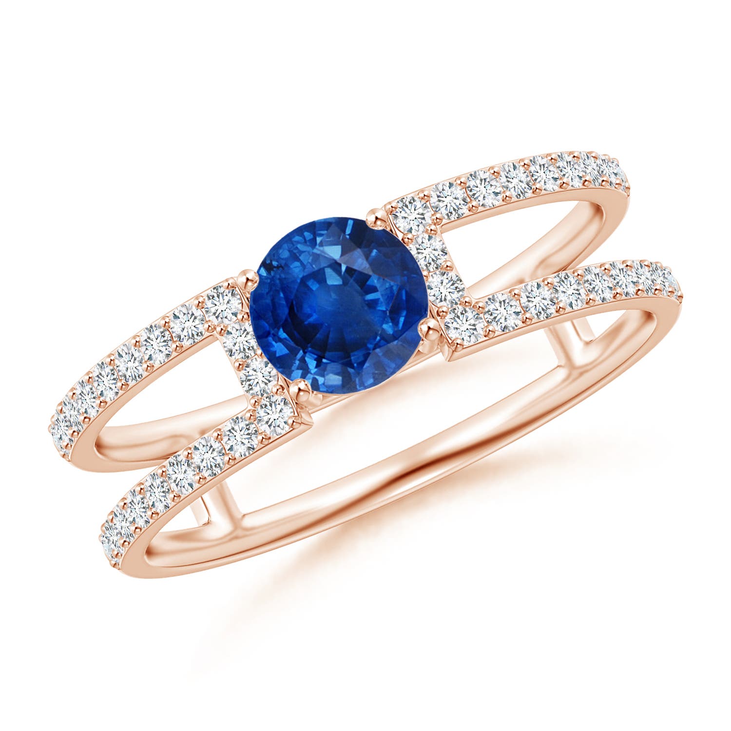 AAA - Blue Sapphire / 0.92 CT / 14 KT Rose Gold