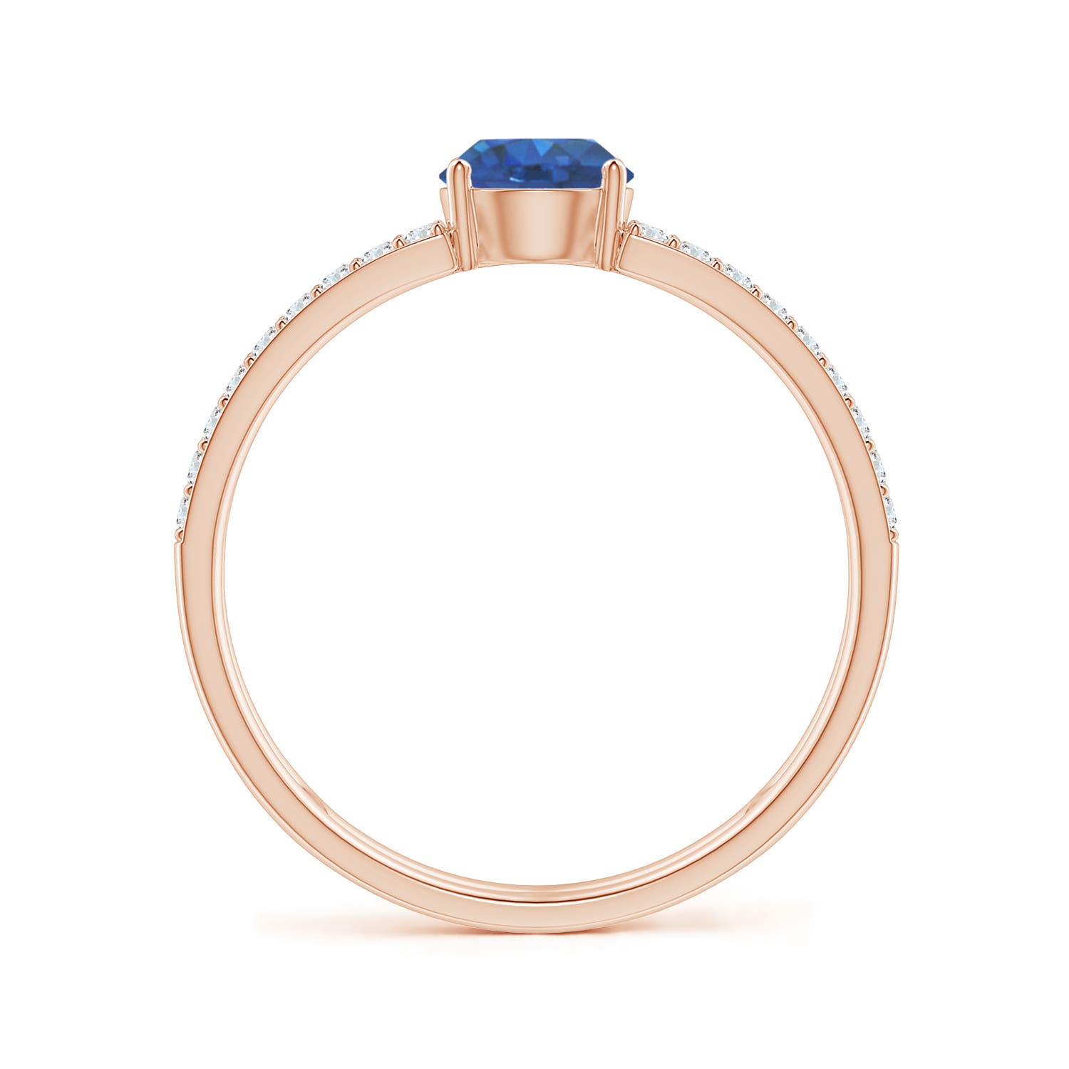 AAA - Blue Sapphire / 0.92 CT / 14 KT Rose Gold