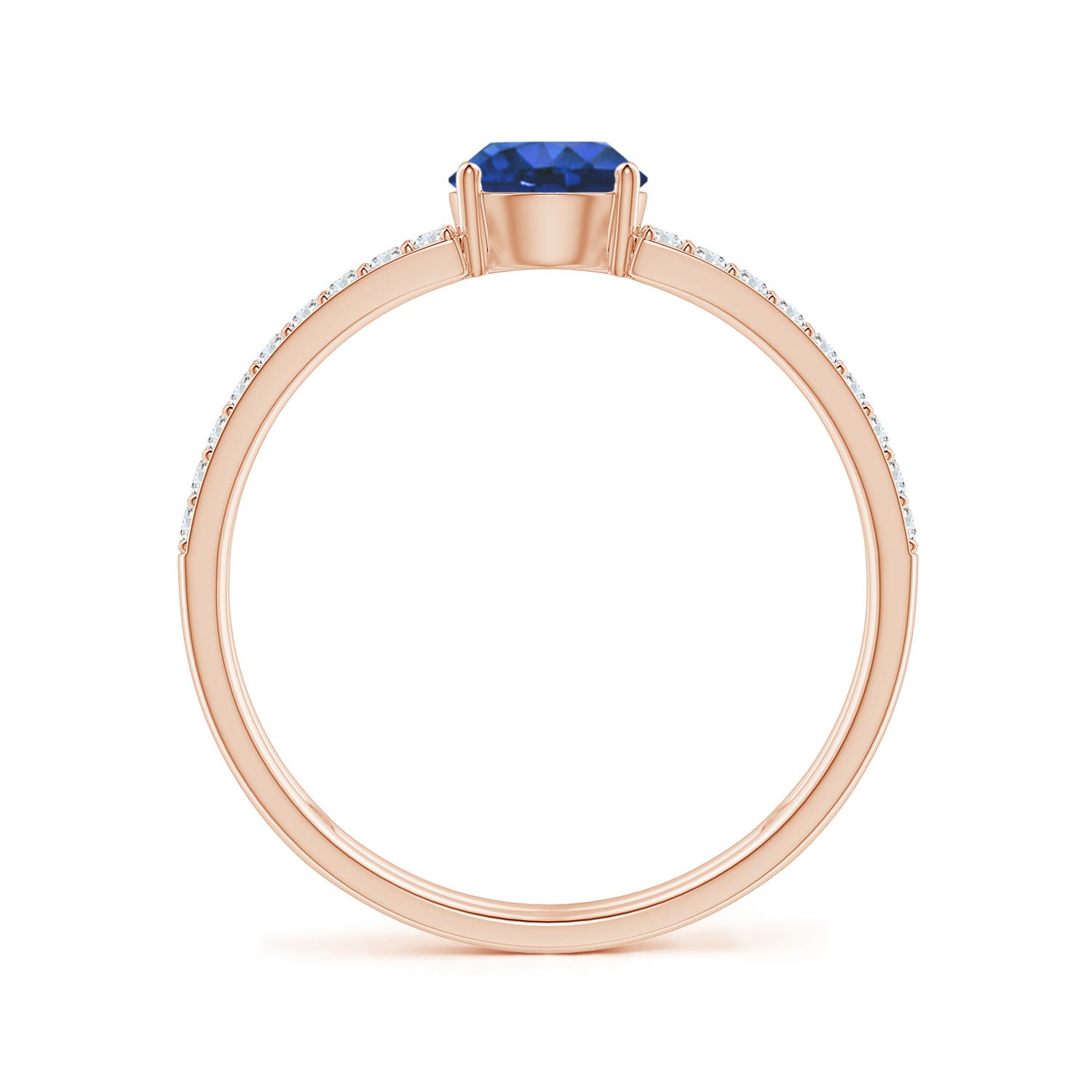 AAAA - Blue Sapphire / 0.92 CT / 14 KT Rose Gold