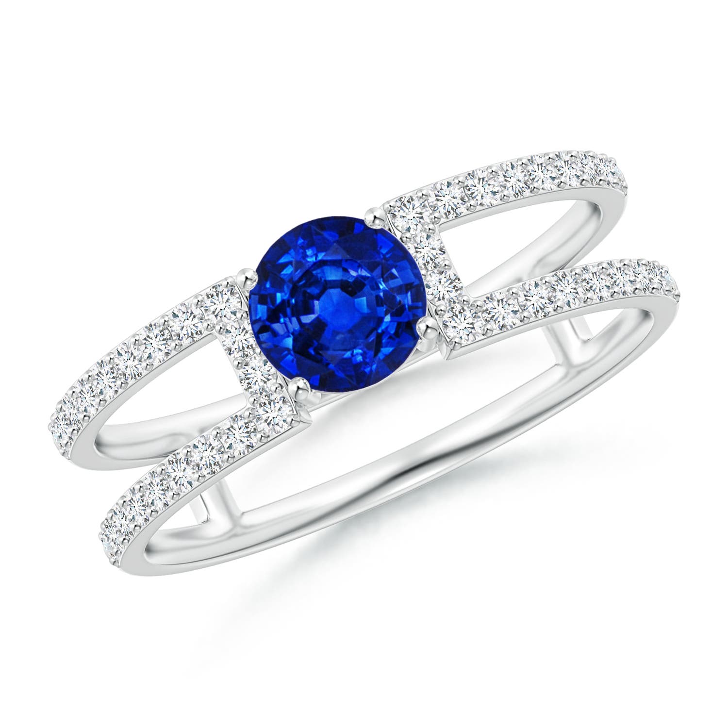 AAAA - Blue Sapphire / 0.92 CT / 14 KT White Gold