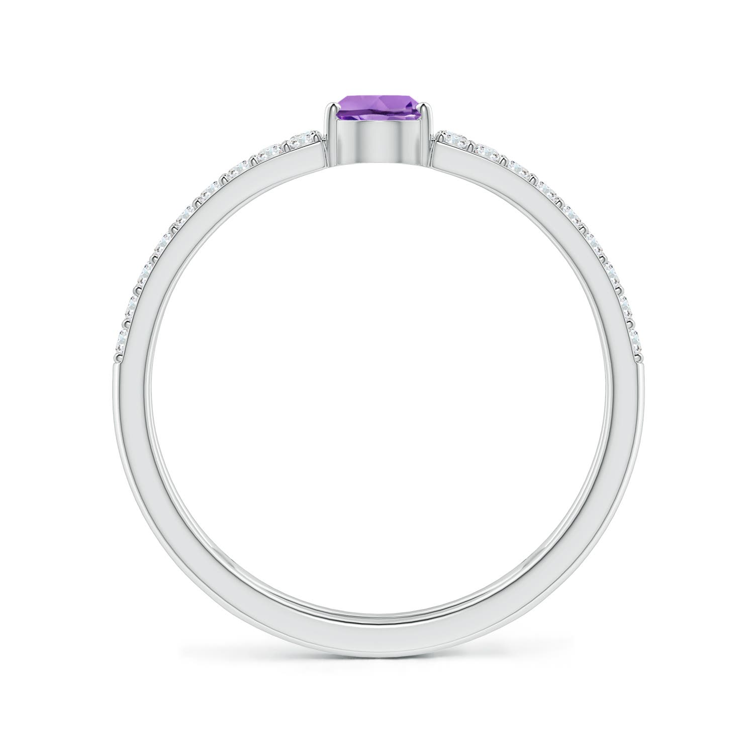 A - Amethyst / 0.65 CT / 14 KT White Gold