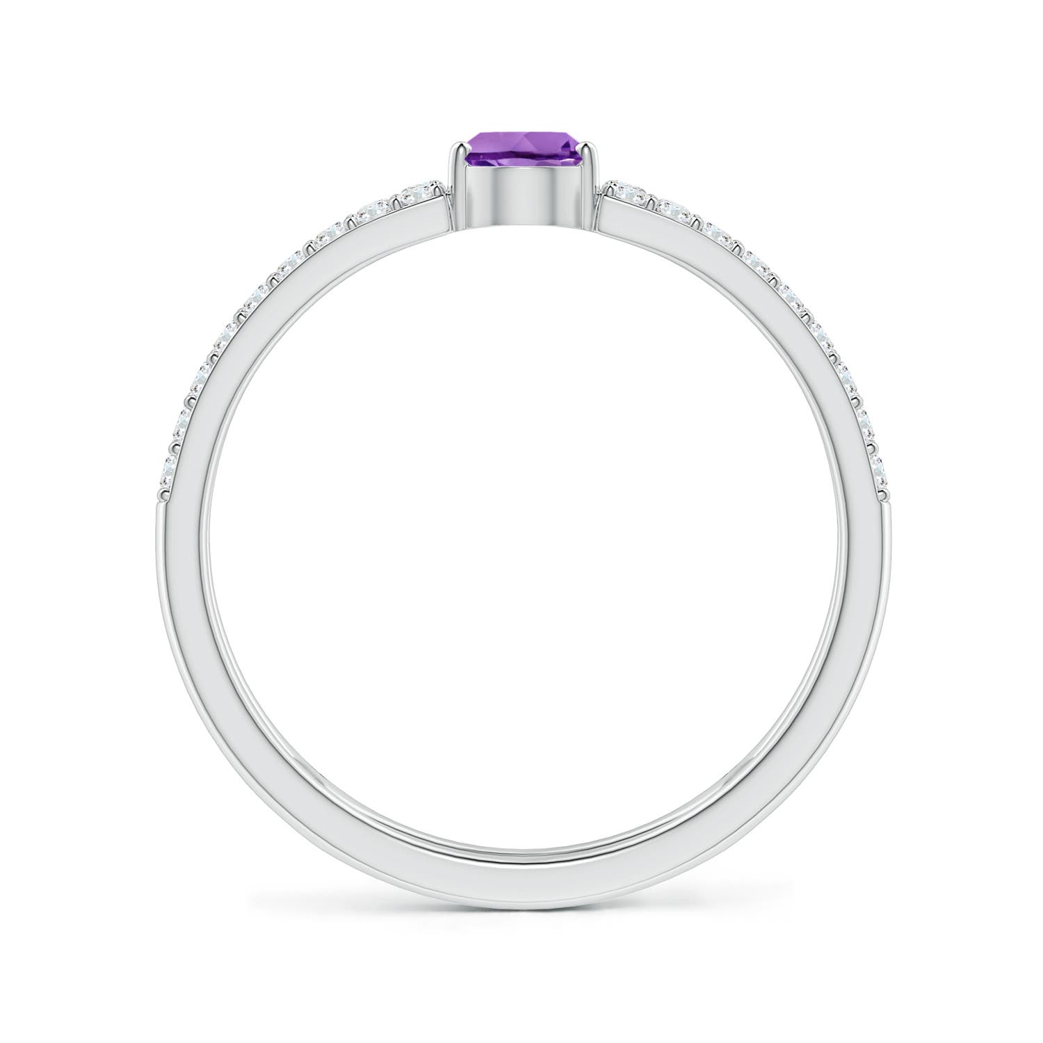 AA - Amethyst / 0.65 CT / 14 KT White Gold