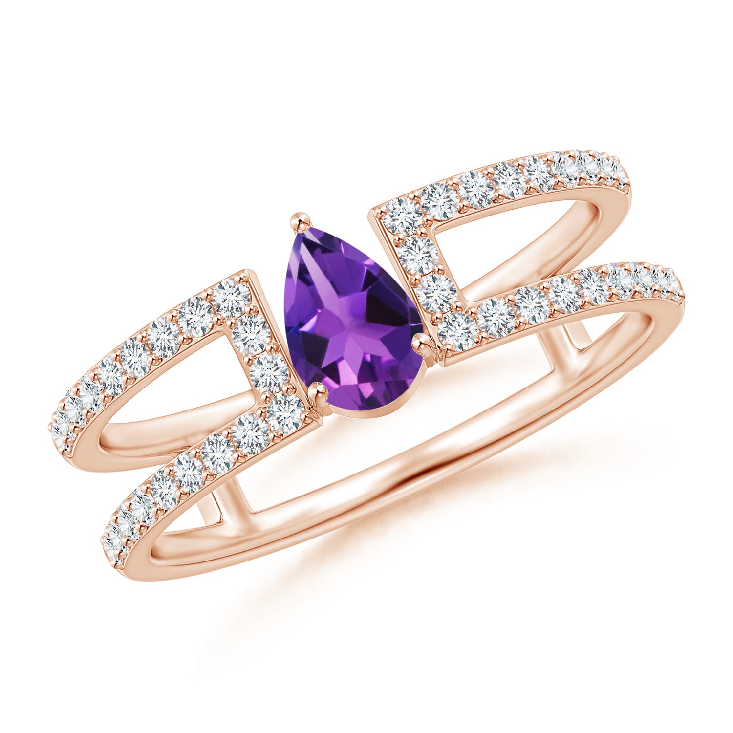 AAAA - Amethyst / 0.65 CT / 14 KT Rose Gold