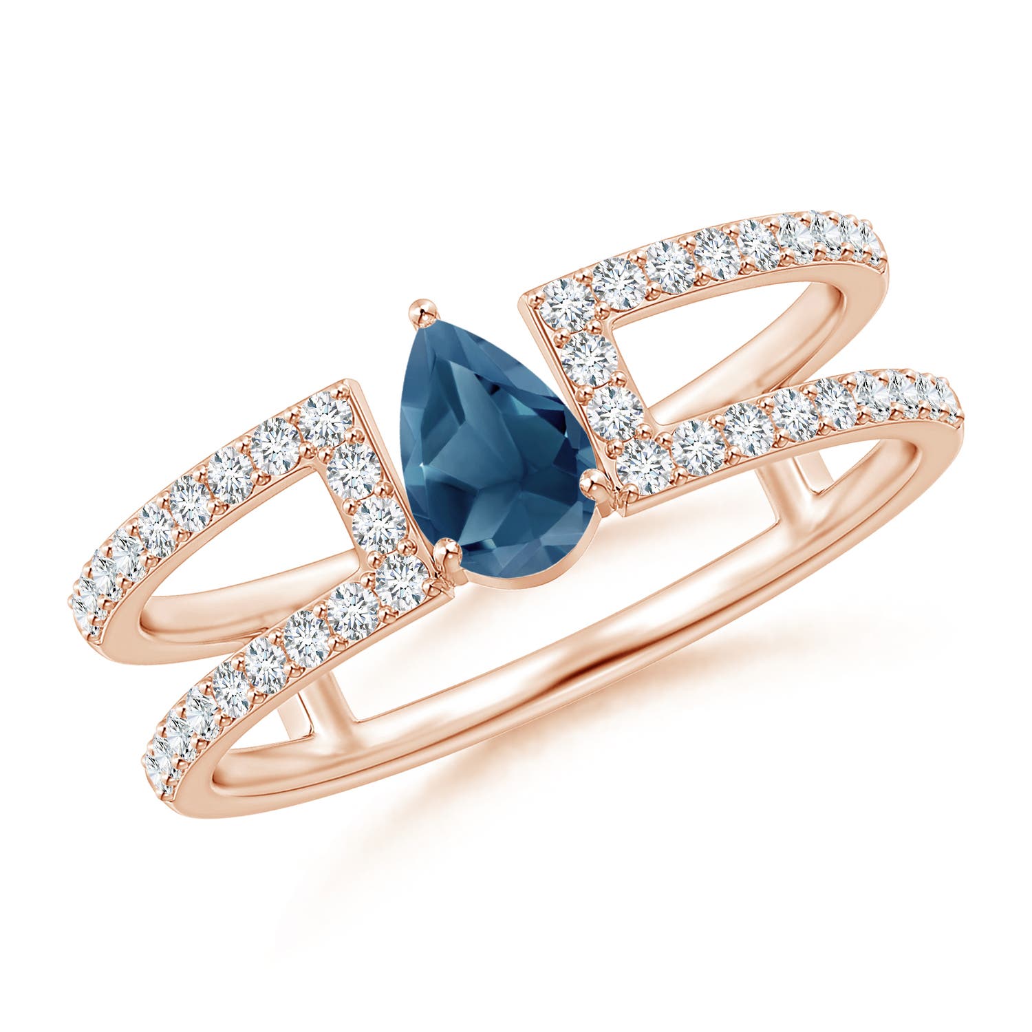 A - London Blue Topaz / 0.8 CT / 14 KT Rose Gold