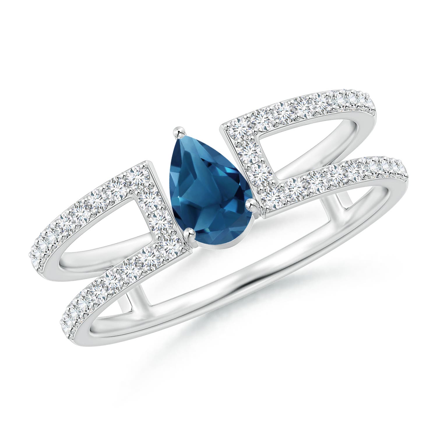 AA - London Blue Topaz / 0.8 CT / 14 KT White Gold