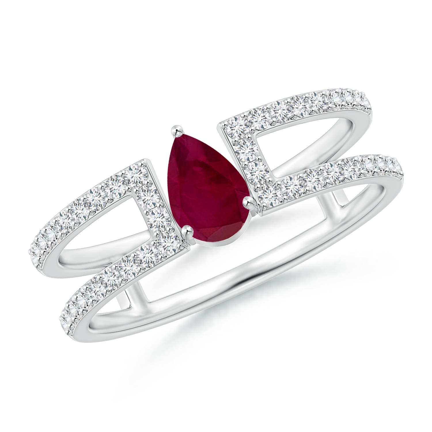 A - Ruby / 0.72 CT / 14 KT White Gold