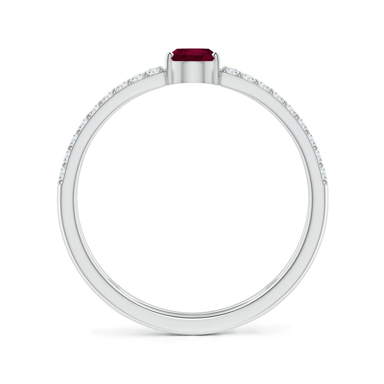 A - Ruby / 0.72 CT / 14 KT White Gold