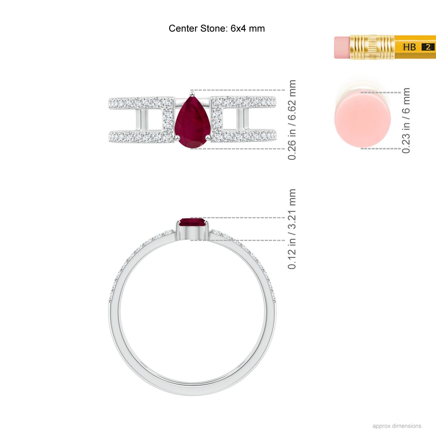 A - Ruby / 0.72 CT / 14 KT White Gold