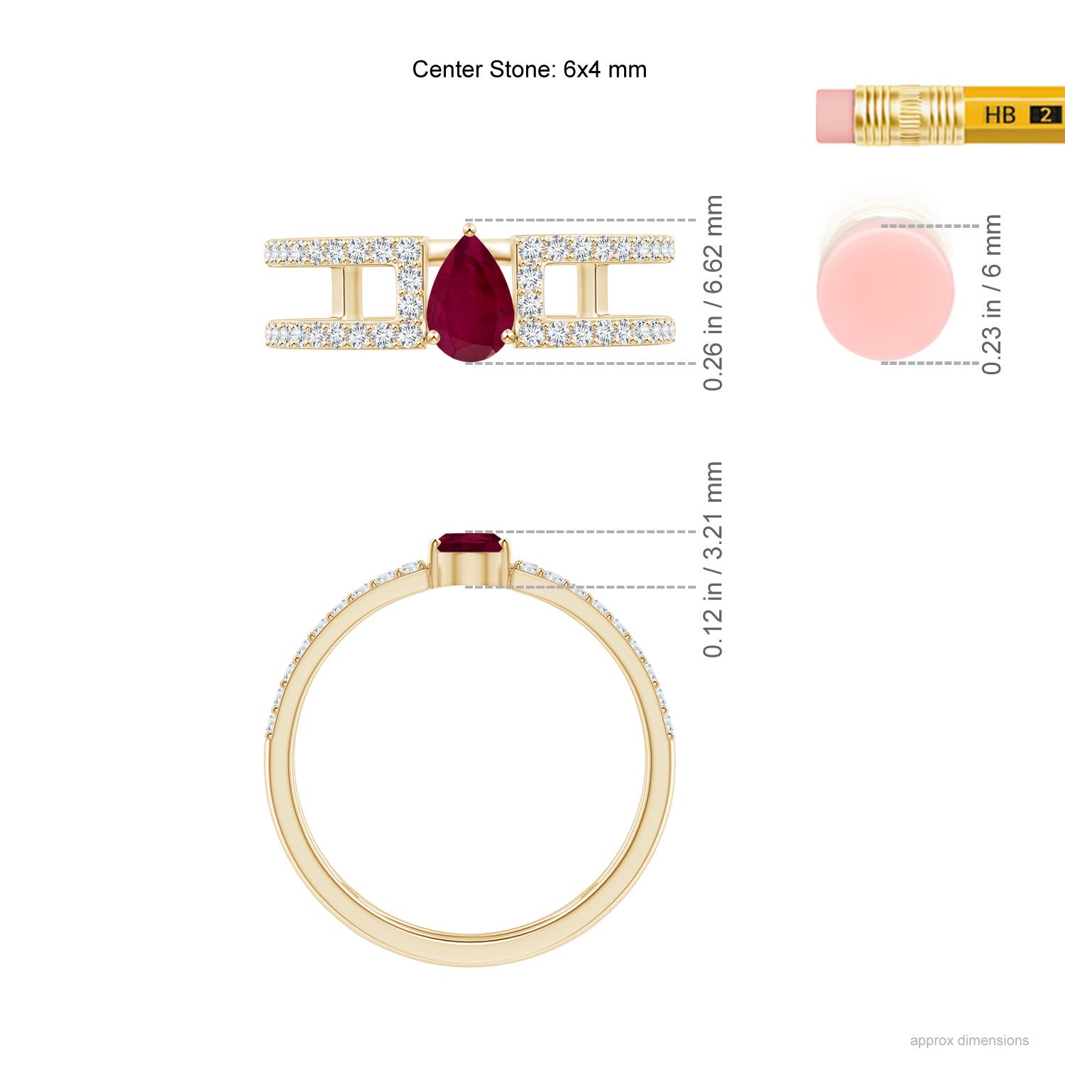 A - Ruby / 0.72 CT / 14 KT Yellow Gold