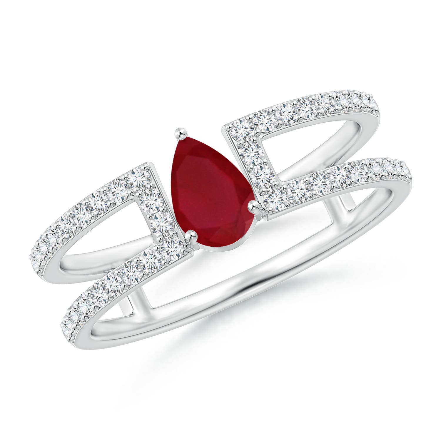 AA - Ruby / 0.72 CT / 14 KT White Gold