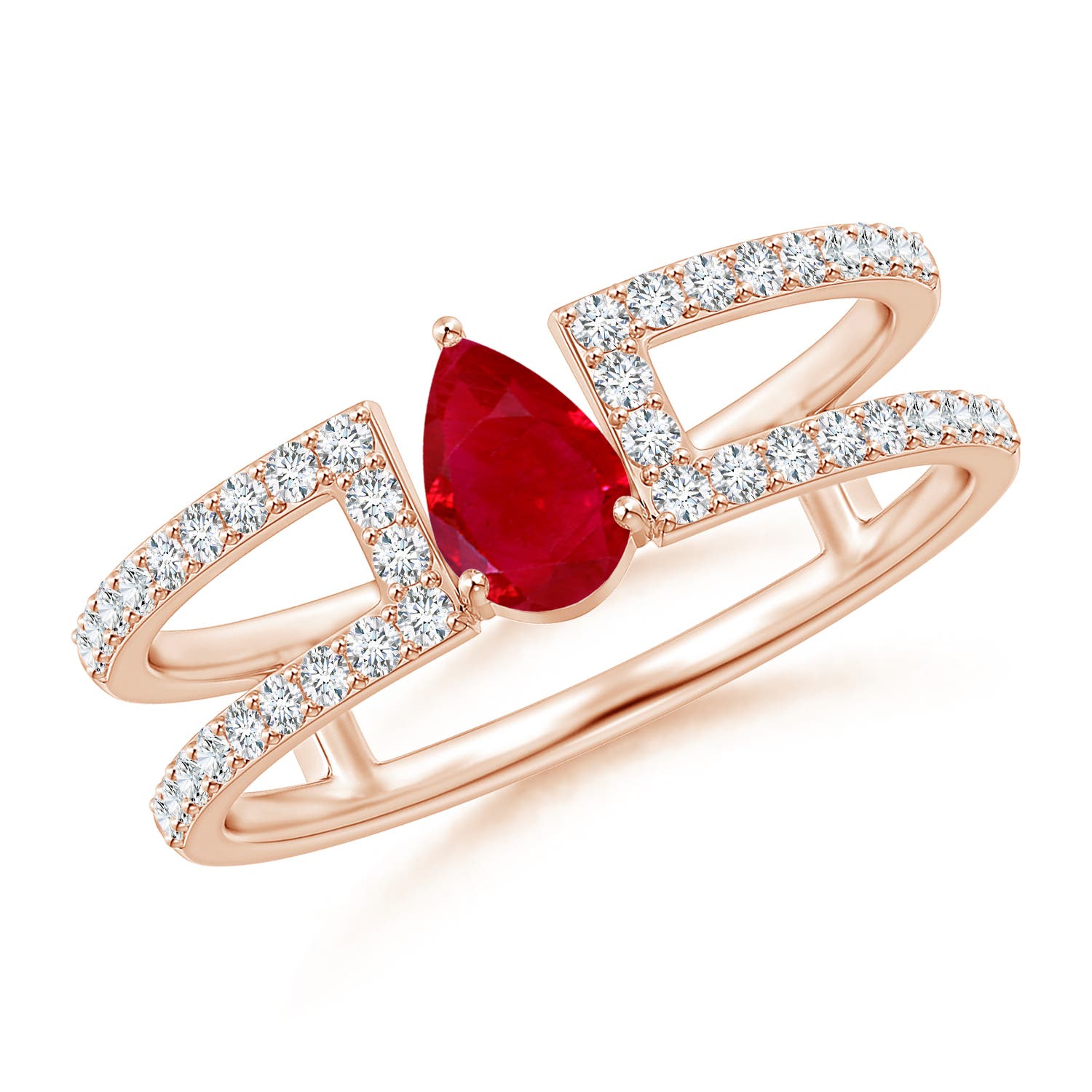 AAA - Ruby / 0.72 CT / 14 KT Rose Gold