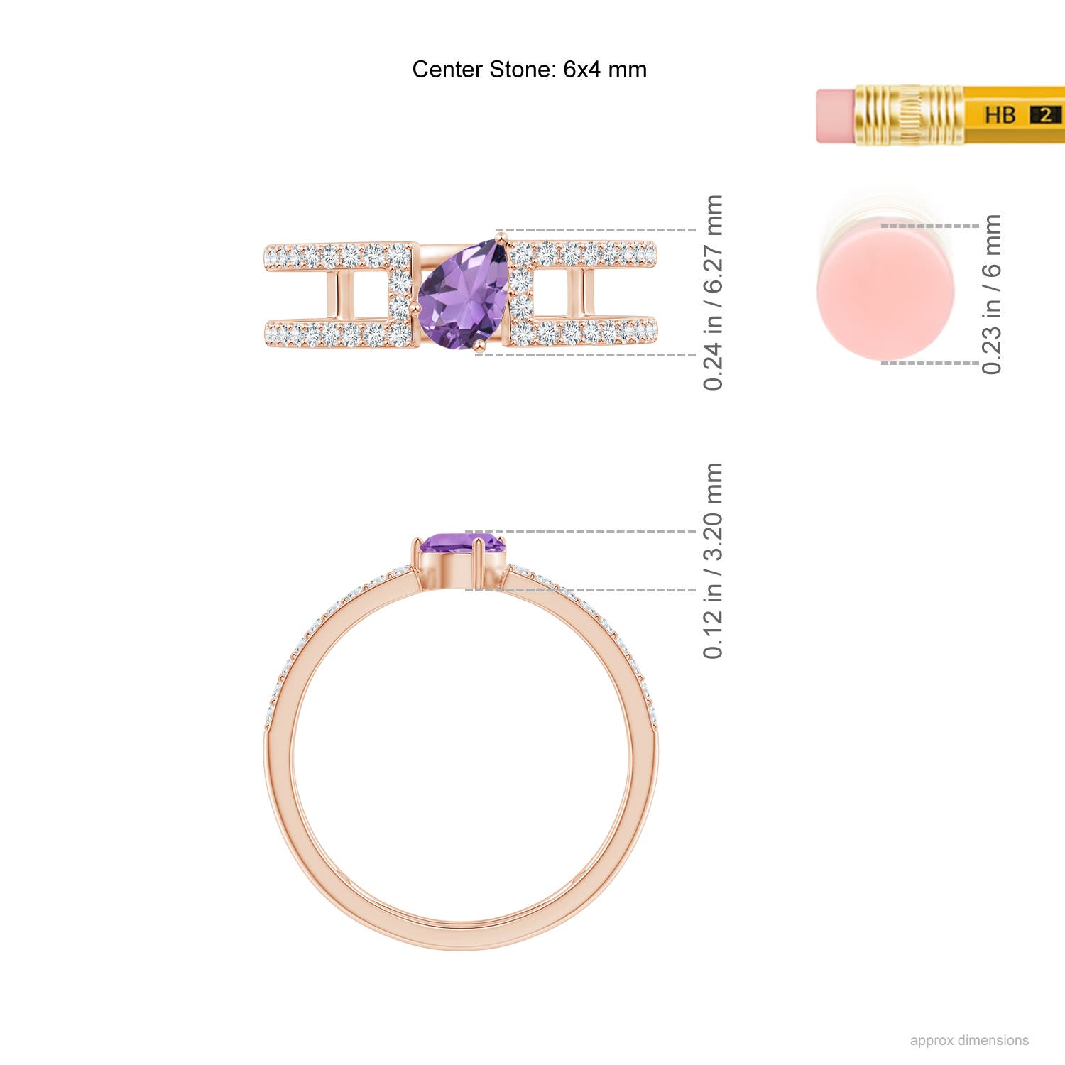 A - Amethyst / 0.65 CT / 14 KT Rose Gold