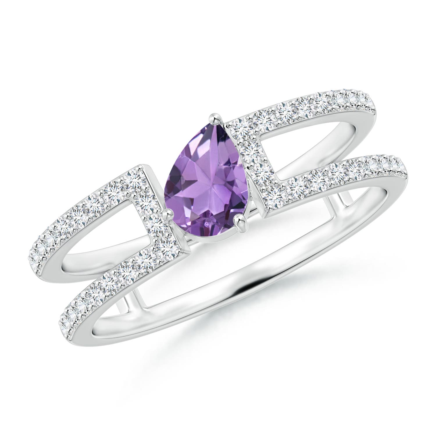 A - Amethyst / 0.65 CT / 14 KT White Gold