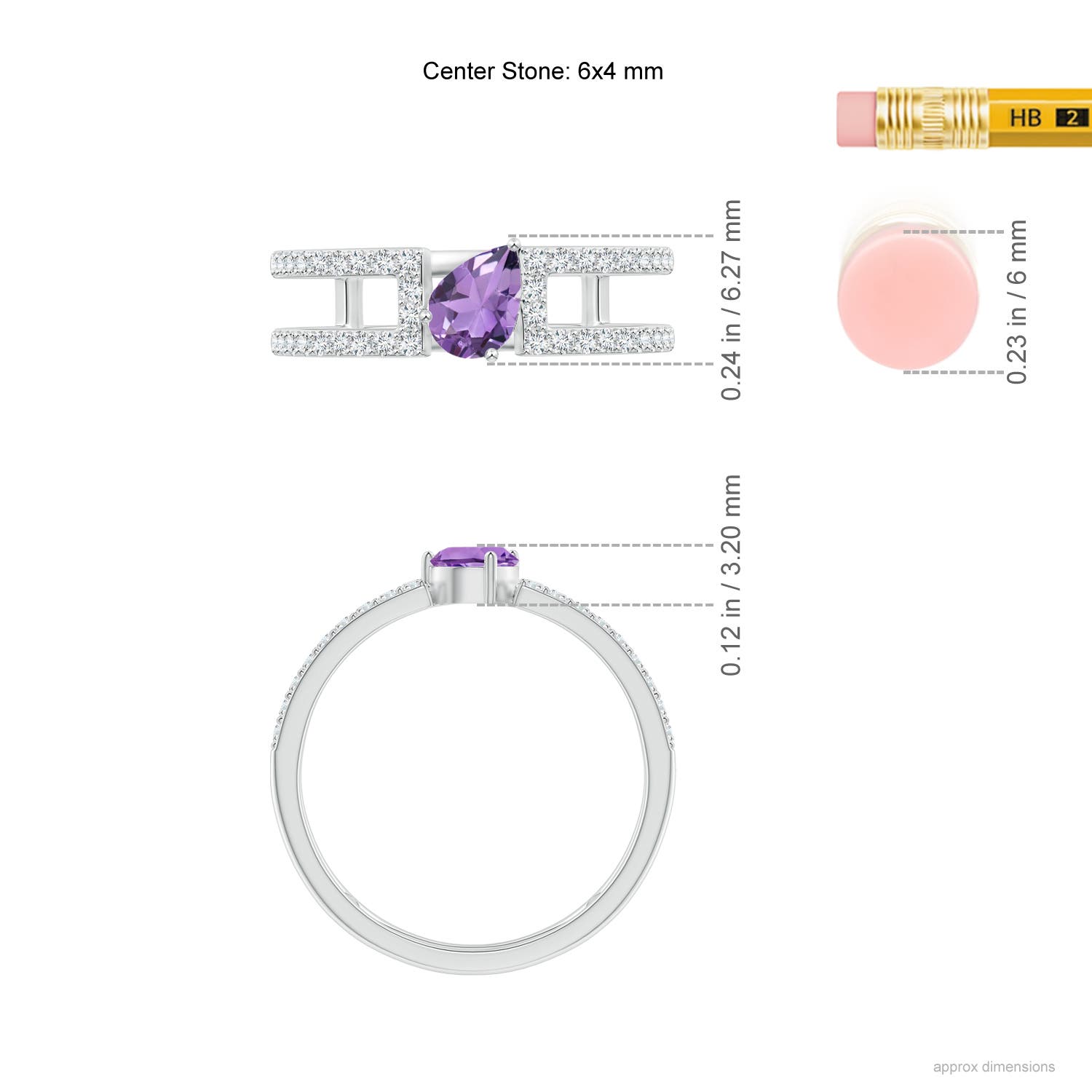 A - Amethyst / 0.65 CT / 14 KT White Gold