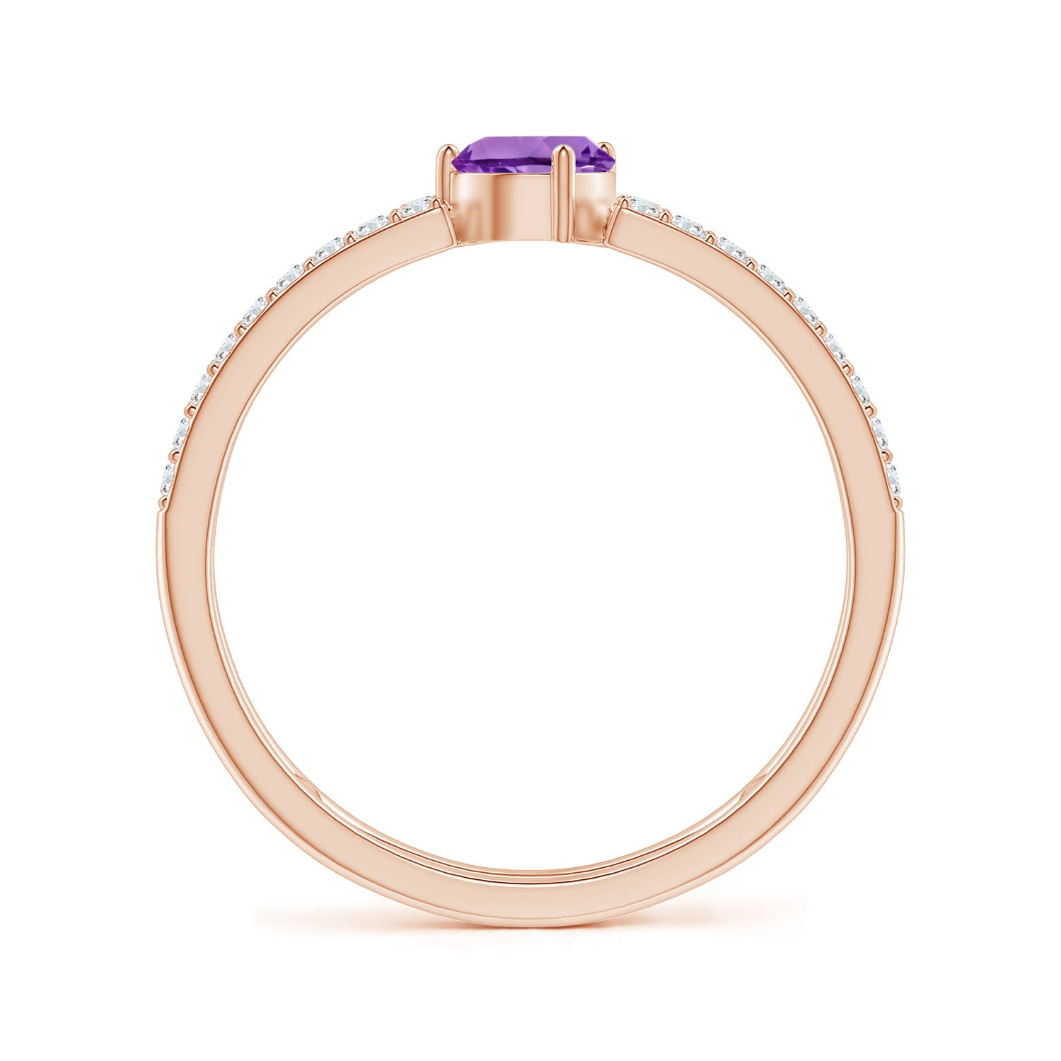 AA - Amethyst / 0.65 CT / 14 KT Rose Gold