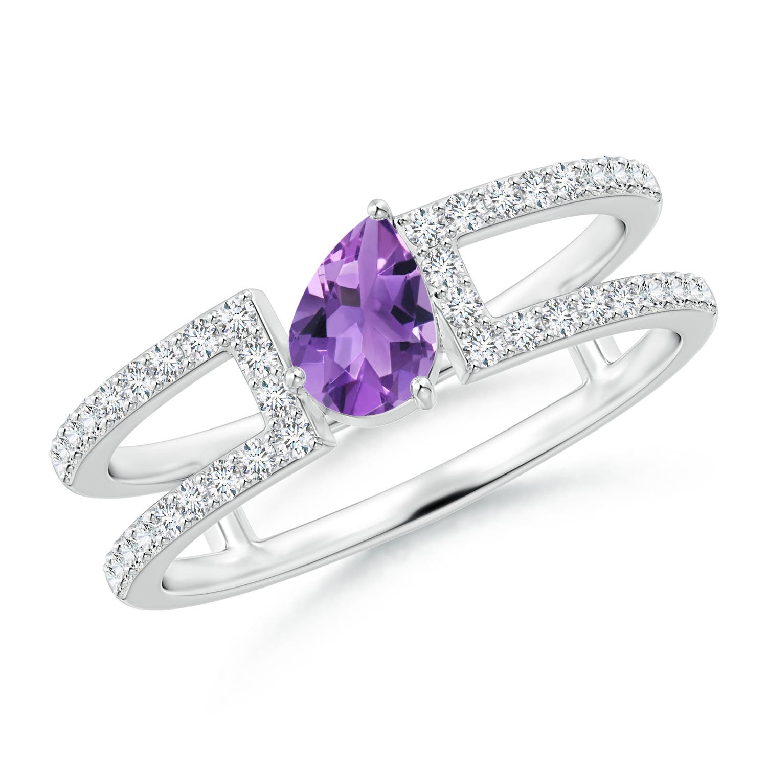 AA - Amethyst / 0.65 CT / 14 KT White Gold