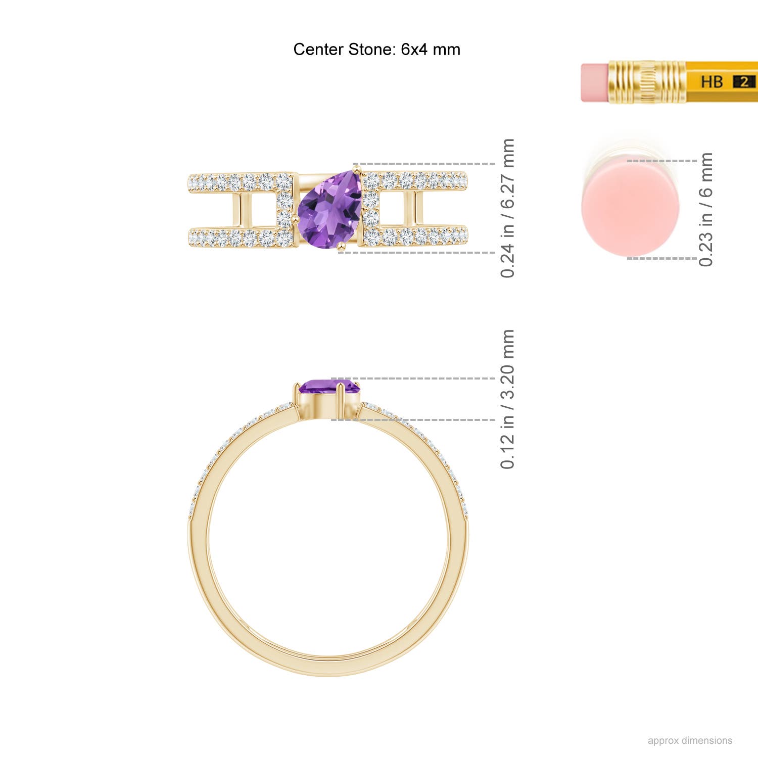 AA - Amethyst / 0.65 CT / 14 KT Yellow Gold