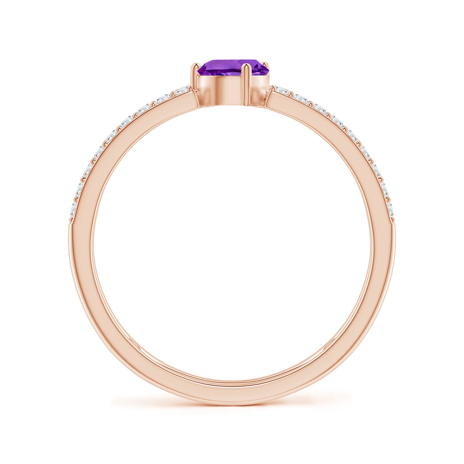 AAA - Amethyst / 0.65 CT / 14 KT Rose Gold