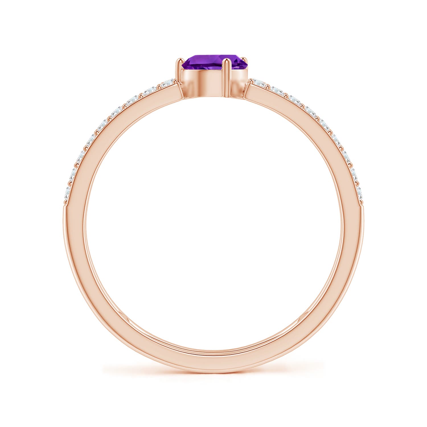 AAAA - Amethyst / 0.65 CT / 14 KT Rose Gold