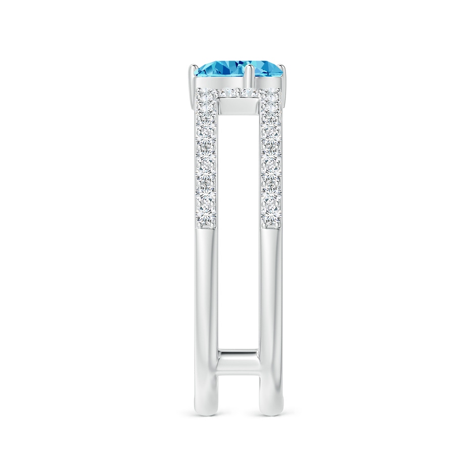 6x4mm AAAA Tilted Pear Fancy Intense Blue Diamond Parallel Split Shank Ring in P950 Platinum side 299