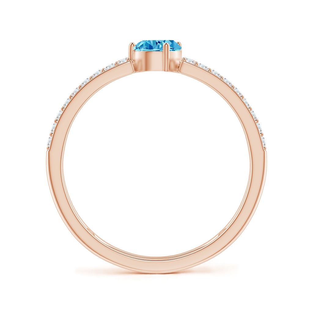 6x4mm AAAA Tilted Pear Fancy Intense Blue Diamond Parallel Split Shank Ring in Rose Gold - side 199