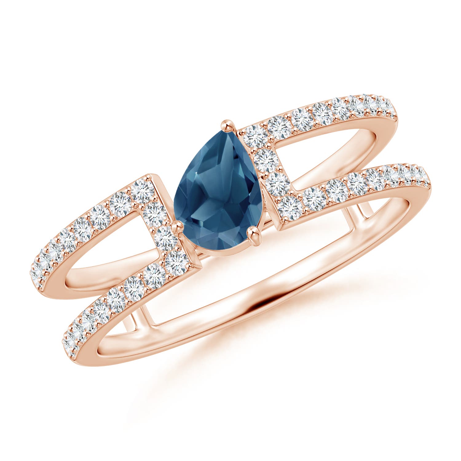 A - London Blue Topaz / 0.8 CT / 14 KT Rose Gold