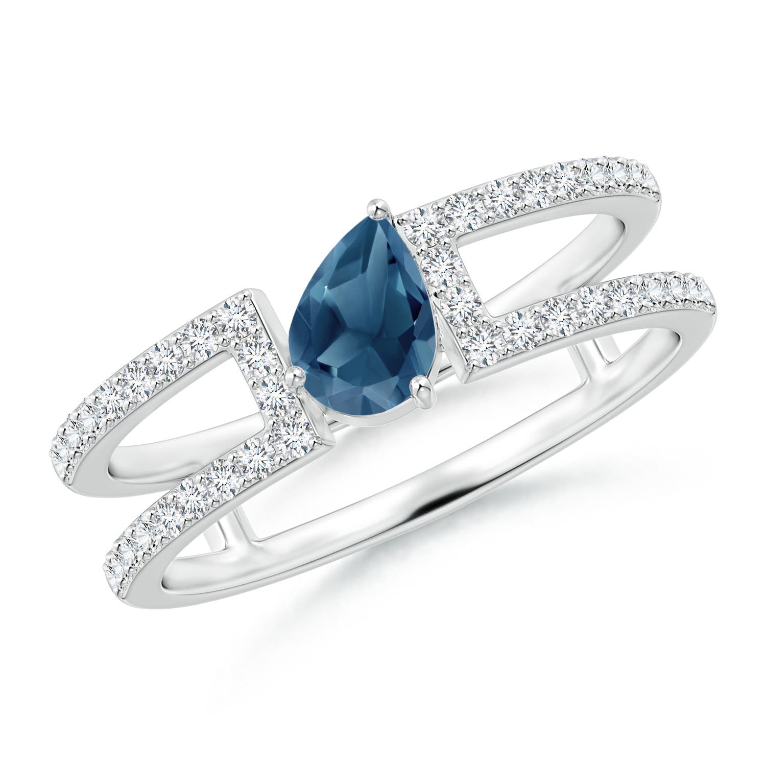 A - London Blue Topaz / 0.8 CT / 14 KT White Gold