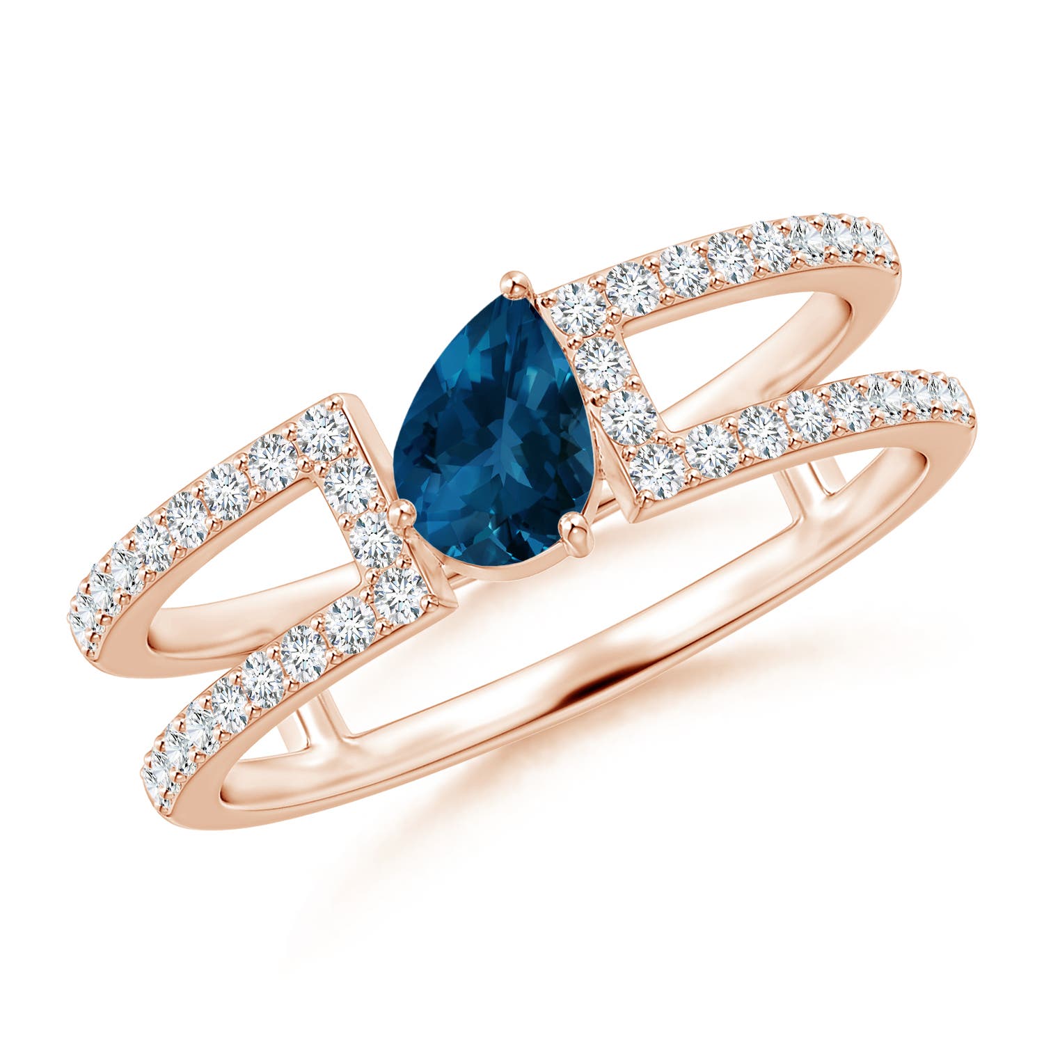 AAA - London Blue Topaz / 0.8 CT / 14 KT Rose Gold