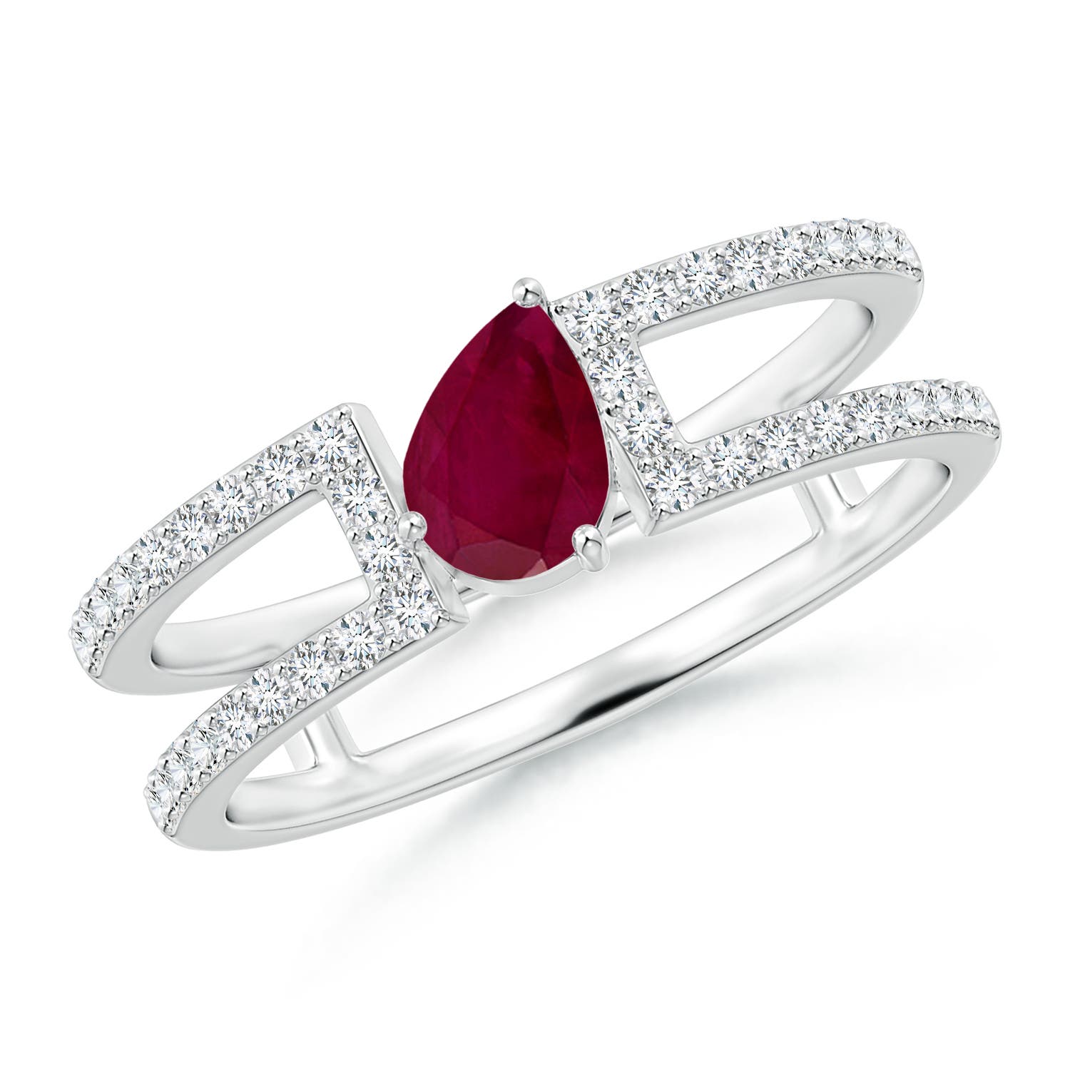 A - Ruby / 0.72 CT / 14 KT White Gold