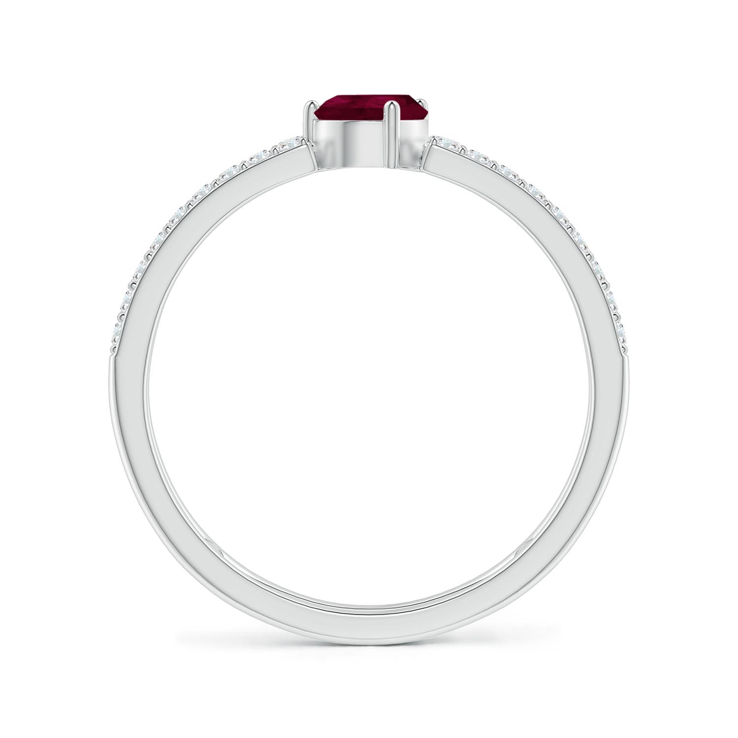 A - Ruby / 0.72 CT / 14 KT White Gold