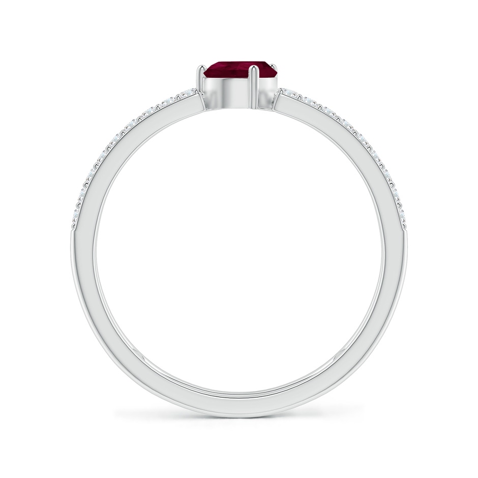 6x4mm A Tilted Pear Ruby Parallel Split Shank Ring in White Gold side-1