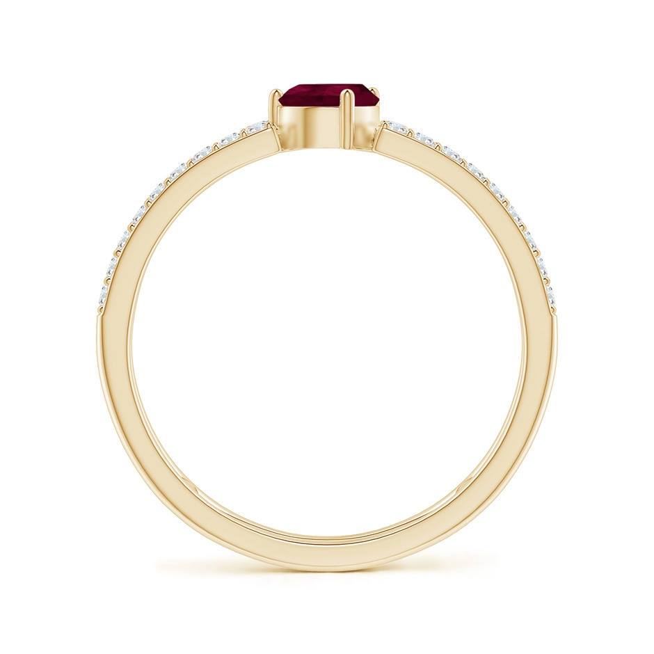6x4mm A Tilted Pear Ruby Parallel Split Shank Ring in Yellow Gold side-1