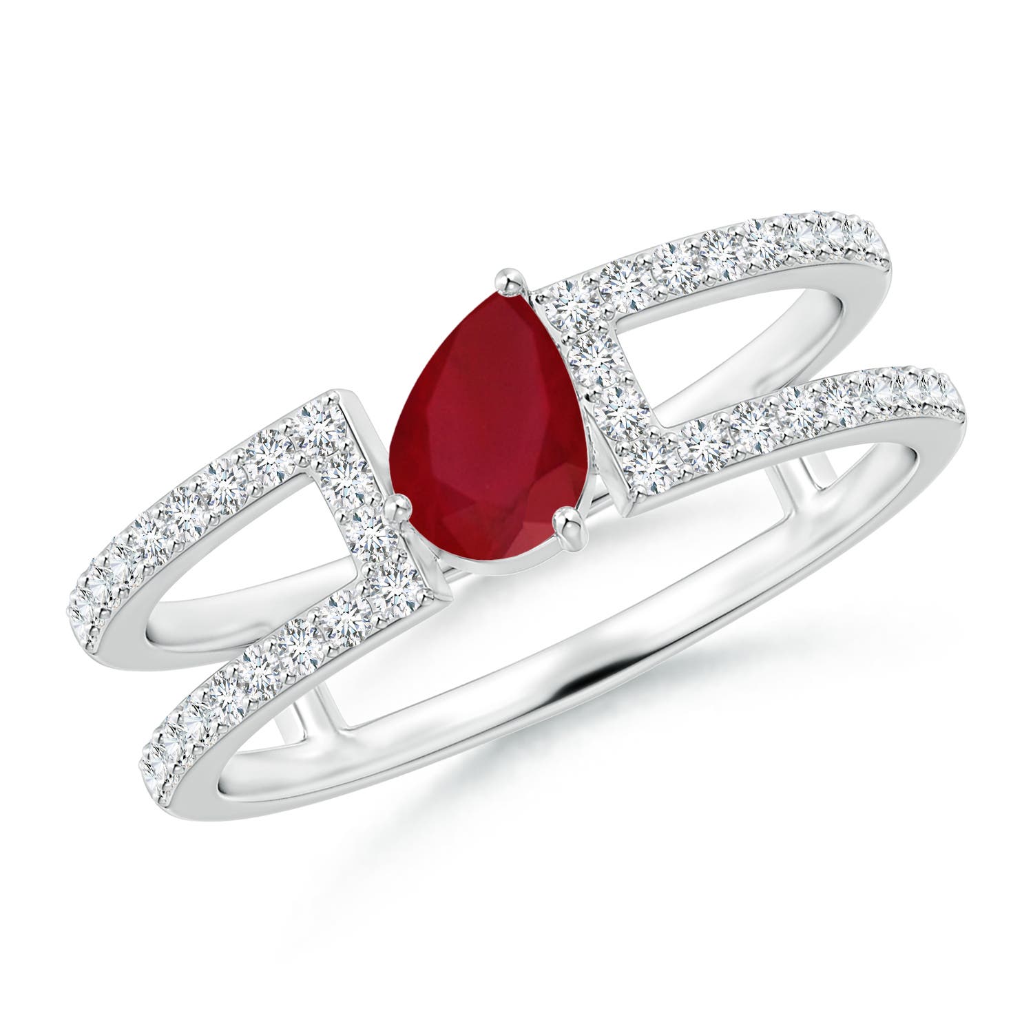 AA - Ruby / 0.72 CT / 14 KT White Gold